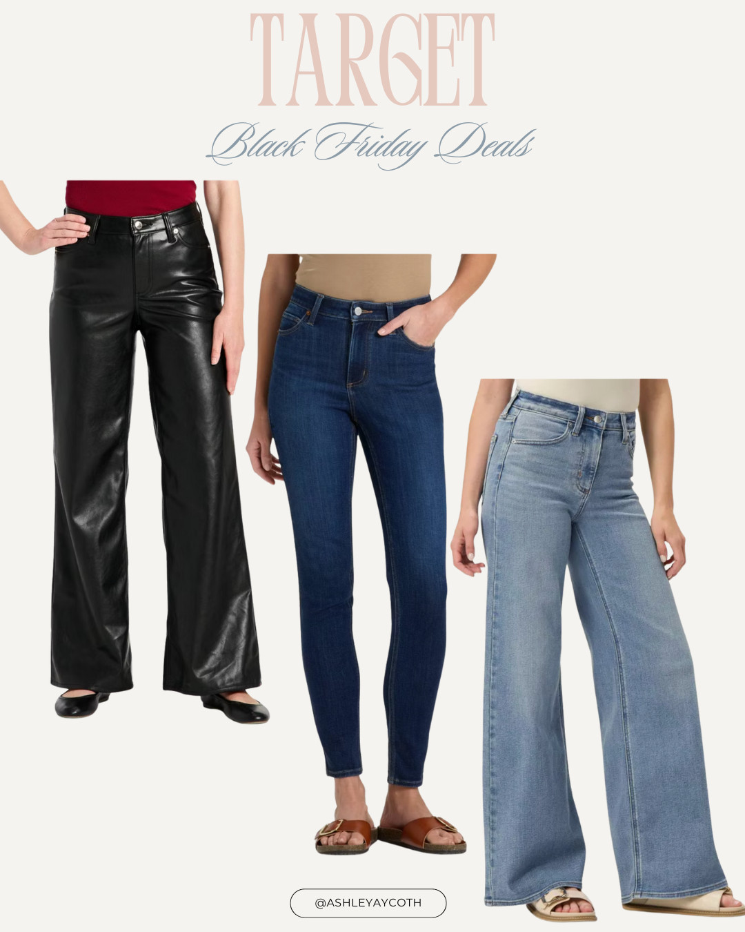 Black Friday Deals at Target! Select Denim Jeans/Pants are 40% off !!!! Such a great time to refresh your wardrobe for winter ! Love these new faux leather pants that just released and they are on sale!  I wear Size 10 in jeans and size 10 in jeans at Target!
#blackfriday #blackfridaydeals #targetblackfriday blackfriday target deals, target black friday, jeans, denim sale, faux leather pants, black friday deals, jeans sale, target fashion #target 

 #LTKCyberWeek #LTKHoliday #LTKFindsUnder50
