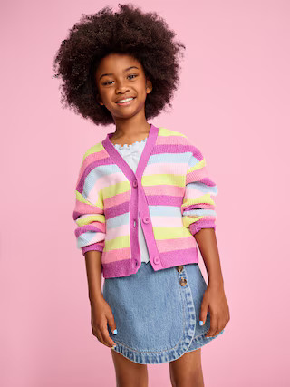 High-Waisted Wrap-Front Jean Skort for Girls | Old Navy (US)