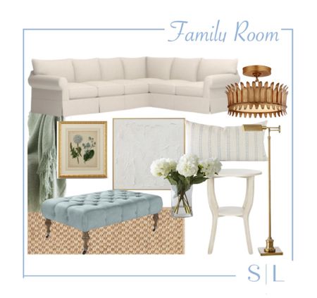 Family room mood board!

The ottoman is in the fabric distressed leather coastal blue!

#LTKhome #LTKstyletip