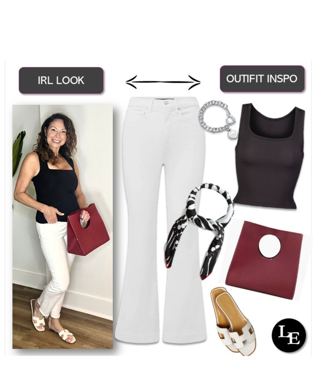 What to wear this summer when you have nothing to wear?  I've got you!  Try an outfit formula consisting of Black and White.  White Jeans + black tank + pop of color accessory = timeless, chic and classic! 

 #LTKSeasonal #LTKOver40 #LTKStyleTip