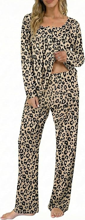 Ekouaer Pajamas for Women Set Long Sleeve Sleepwear Top & Pants Pjs Comfy 2 Piece Lounge Set with... | Amazon (US)