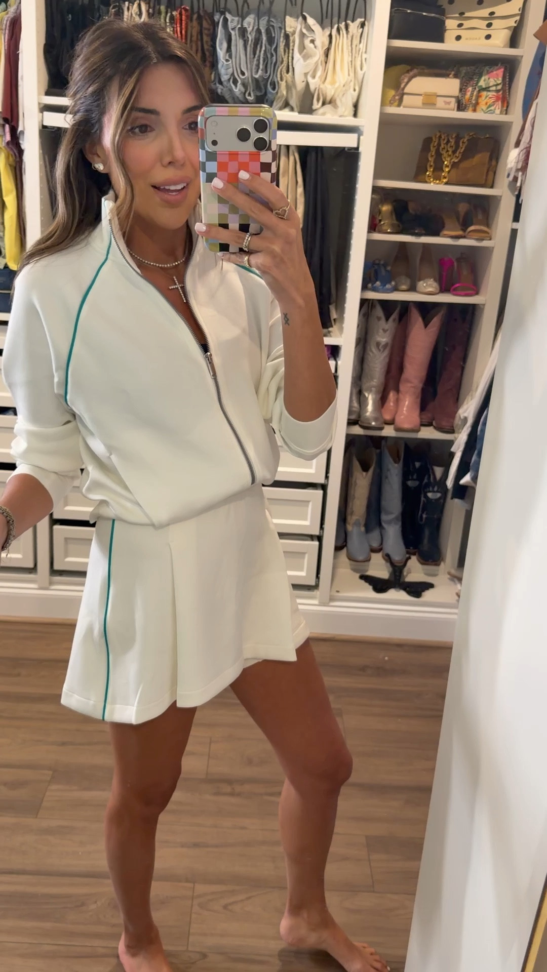 you’re JOKING! This contrast piping skort and matching jacket are TOO GOOD! They both are in the luxurious AirEssentials material. so buttery soft.

wearing small in both!

#spanxpartner @Spanx 
masters outfit
Tennis
Pickleball
Golf

#LTKActive #LTKootd