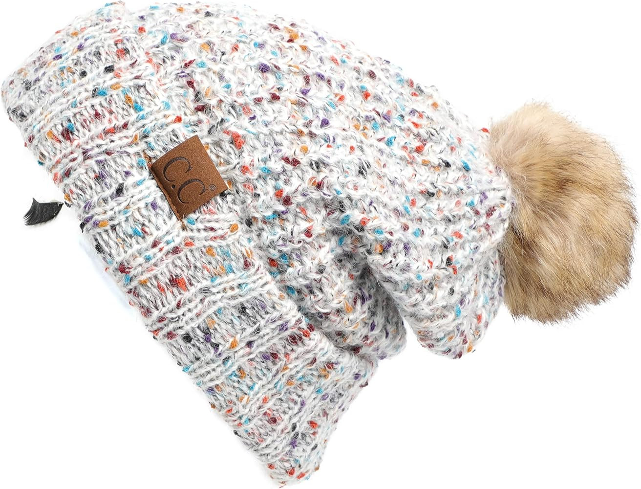 C.C Exclusives Women's Winter Seed Stitched Confetti Pom Beanie Hat (HAT-1816)(HAT-2214)(HAT-2085... | Amazon (US)