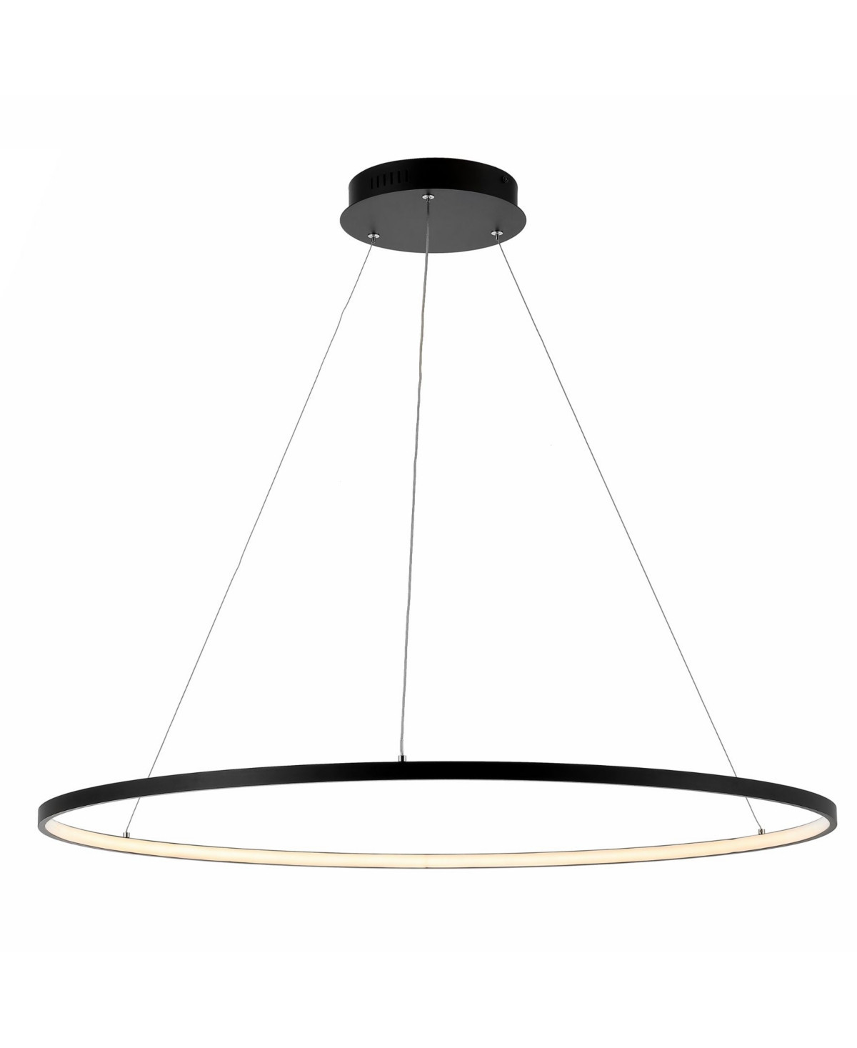 Circulo Round Modern Contemporary Led Integrated Chandelier - Black | Macy's