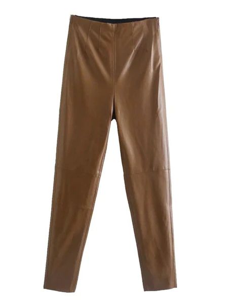 'Lisa' Side Zip-up Faux Leather Pants (3 Colors) | Goodnight Macaroon
