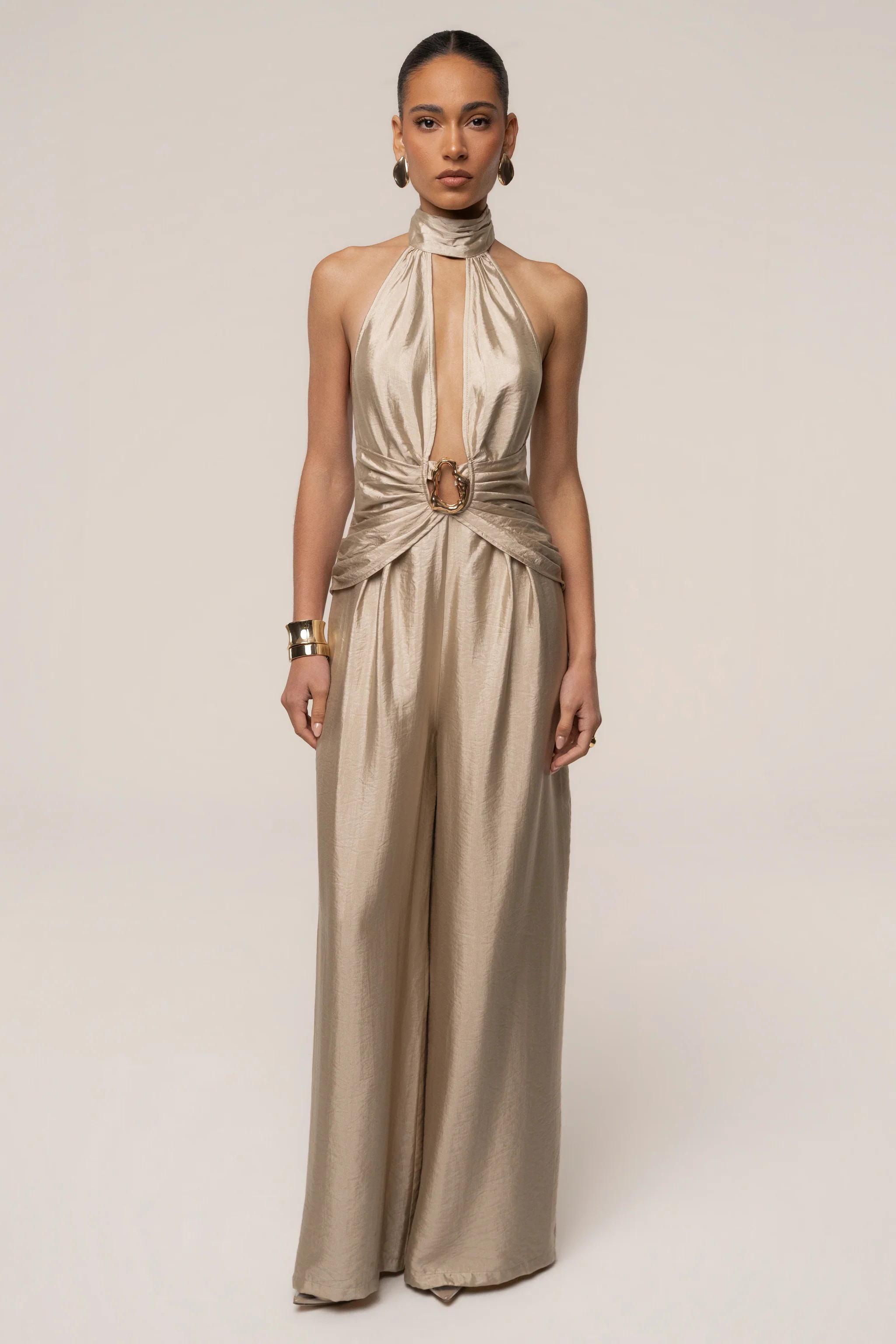 Gold Accent Jumpsuit | JLUXLABEL US