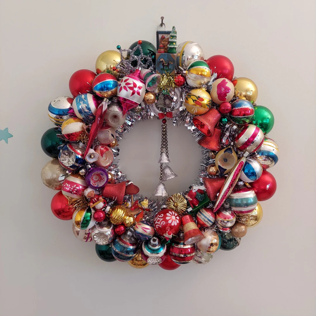 Ornament Wreath 19 Vintage Christmas Multicolor - Etsy | Etsy (US)