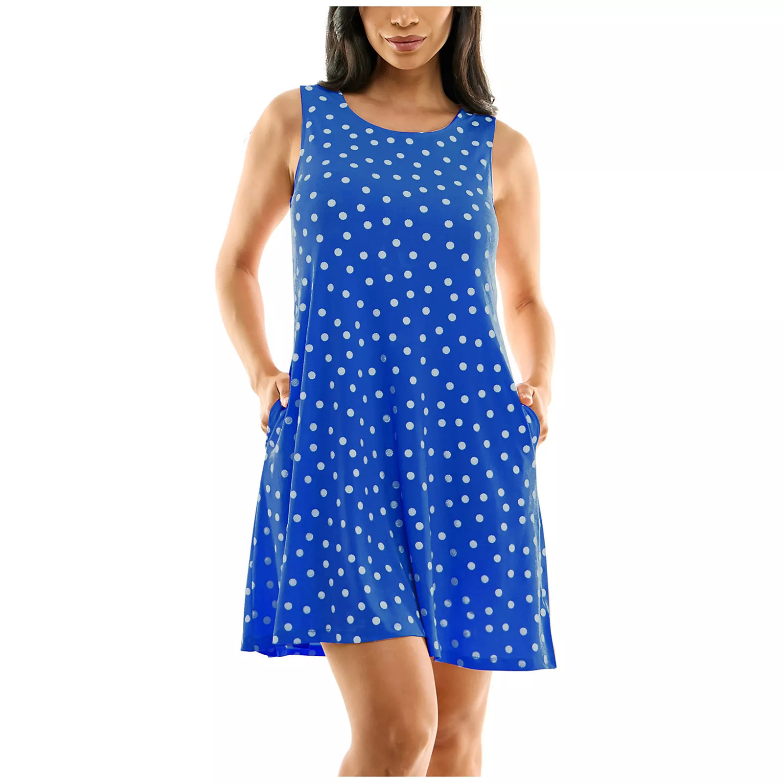 Women's Nina Leonard Floral Swing Dress, Size: Medium, Dark Blue | Kohl's