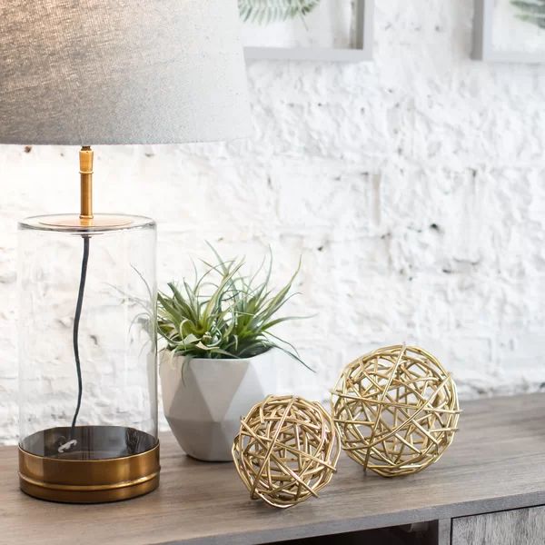 Meserve 2 Piece Metal Sphere Sculpture Set | Wayfair North America