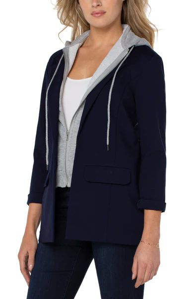 BLAZER W/ REMOVABLE HOOD | Liverpool Jeans