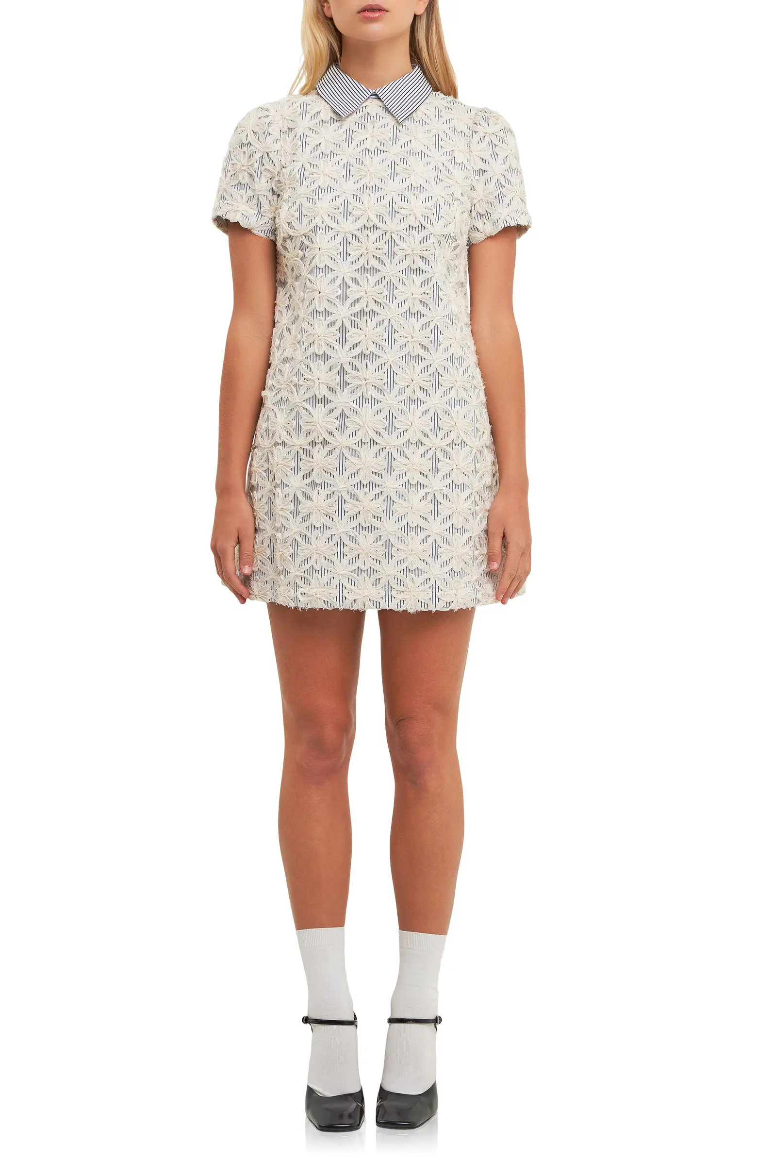 Ribbon Embroidery Minidress | Nordstrom