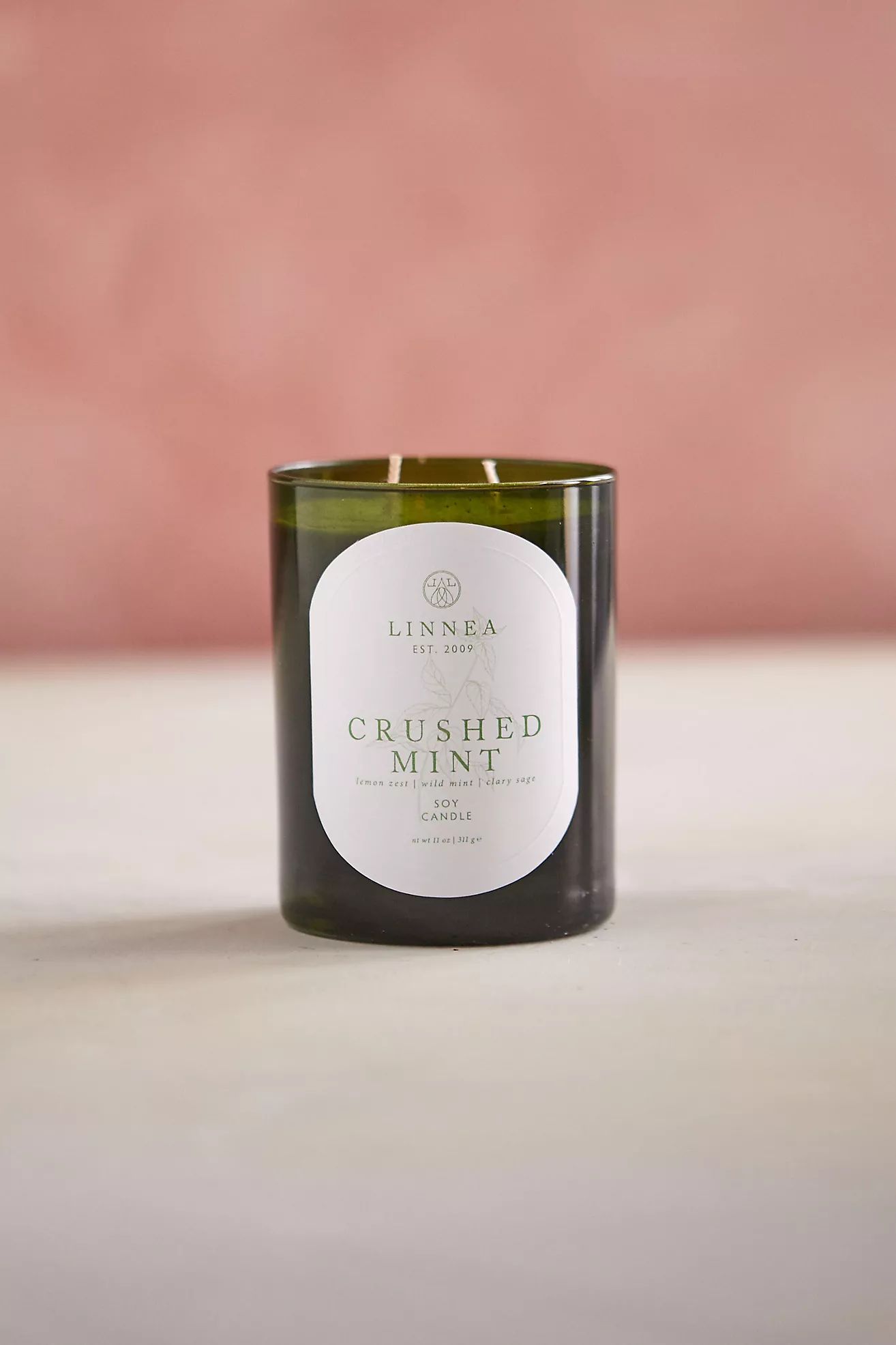 Linnea Recycled Glass Candle, Crushed Mint | Anthropologie (US)