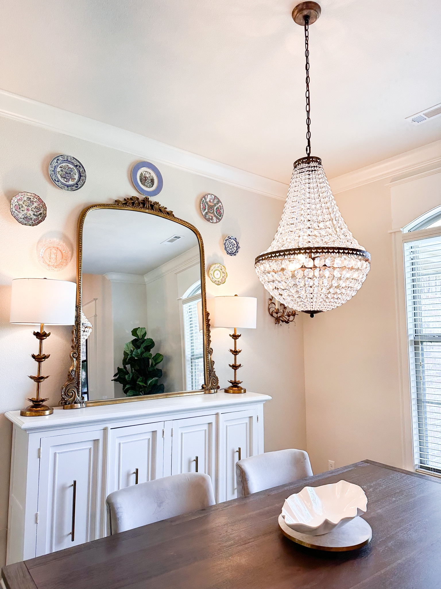 Grandmillennial home decor, gleaming primrose mirror, Anthropologie mirror, gold dining room, dining room decor, vintage home decor 

#LTKhome #LTKSeasonal #LTKstyletip