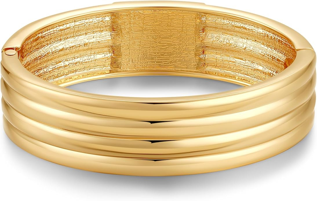 Chunky Gold Bangles Bracelet for Women Trendy Statement Bracelet Dainty Charm Gold Jewelry | Amazon (US)