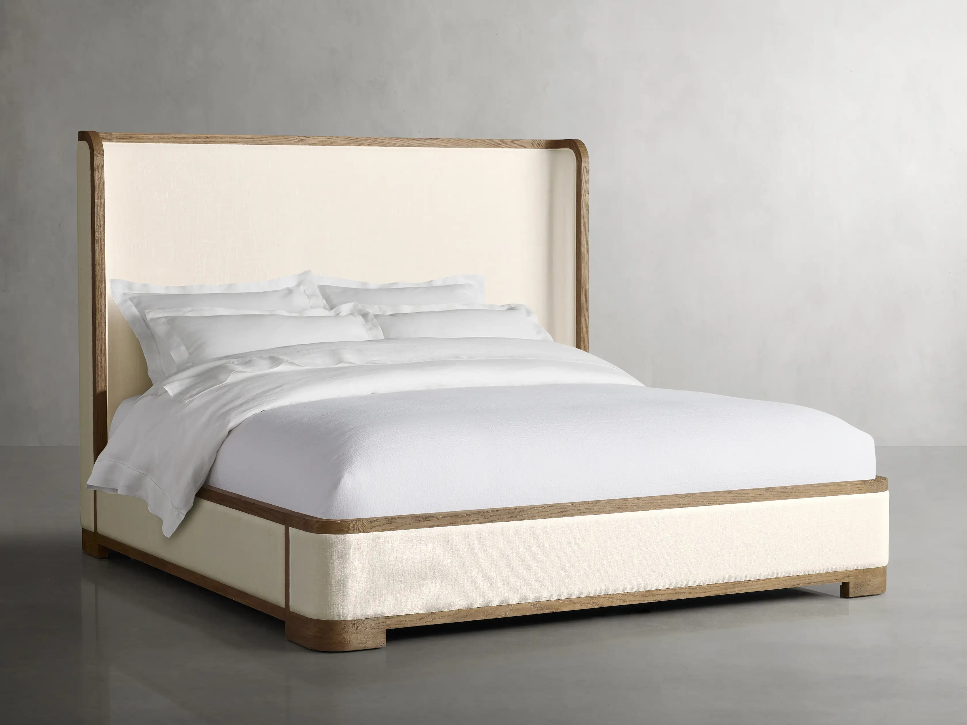 Darien Curved Shelter Bed with Low Footboard in Fawn | Arhaus