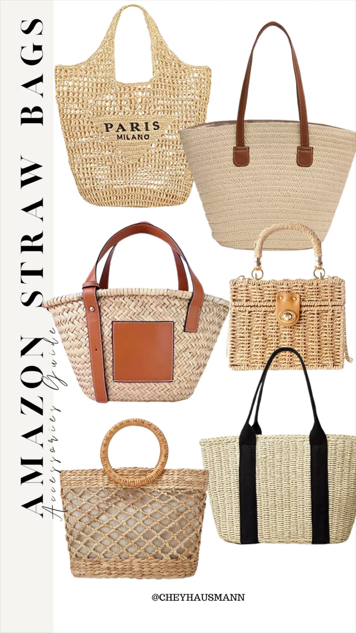 JAYAVENTURA Straw Basket Tote Bag for Women PU Leather Strap Hollow Woven Top Handle Straw Purses and Handbags
