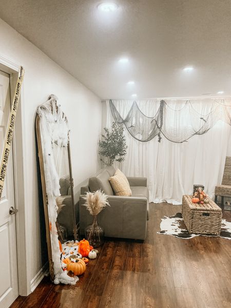 Welcoming family room Halloween makeover. Here’s how the room looks during the day  It was important to design the room so it captures elements of Halloween without being overly creepy. My toddler was definitely intrigued! @walmart helped me saved some chi-Chang! #walmartpartner

#LTKHoliday #LTKHalloween #LTKhome