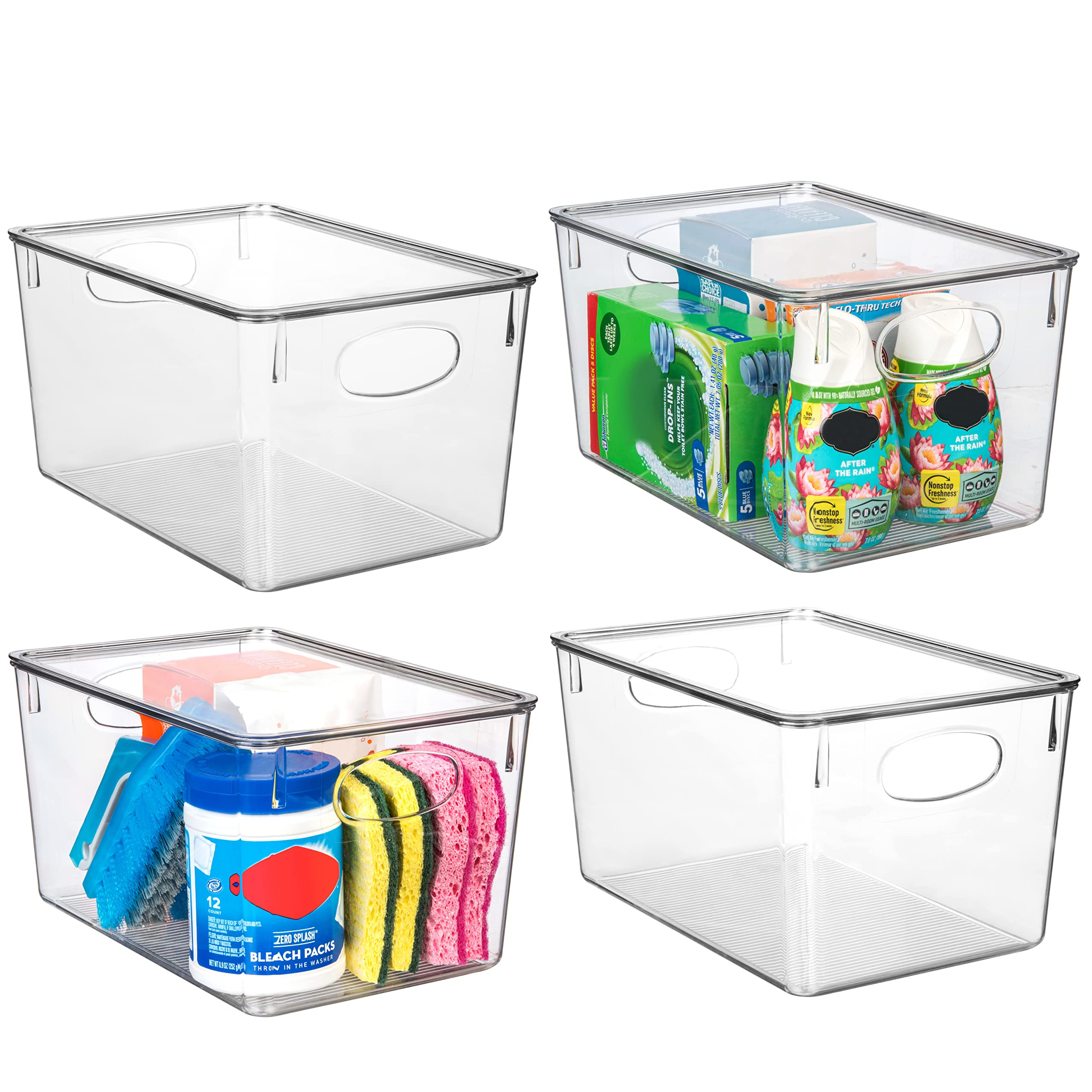 ClearSpace Plastic Storage Bins With lids, 4 Pack – Perfect Pantry Organization and Storage –... | Amazon (US)