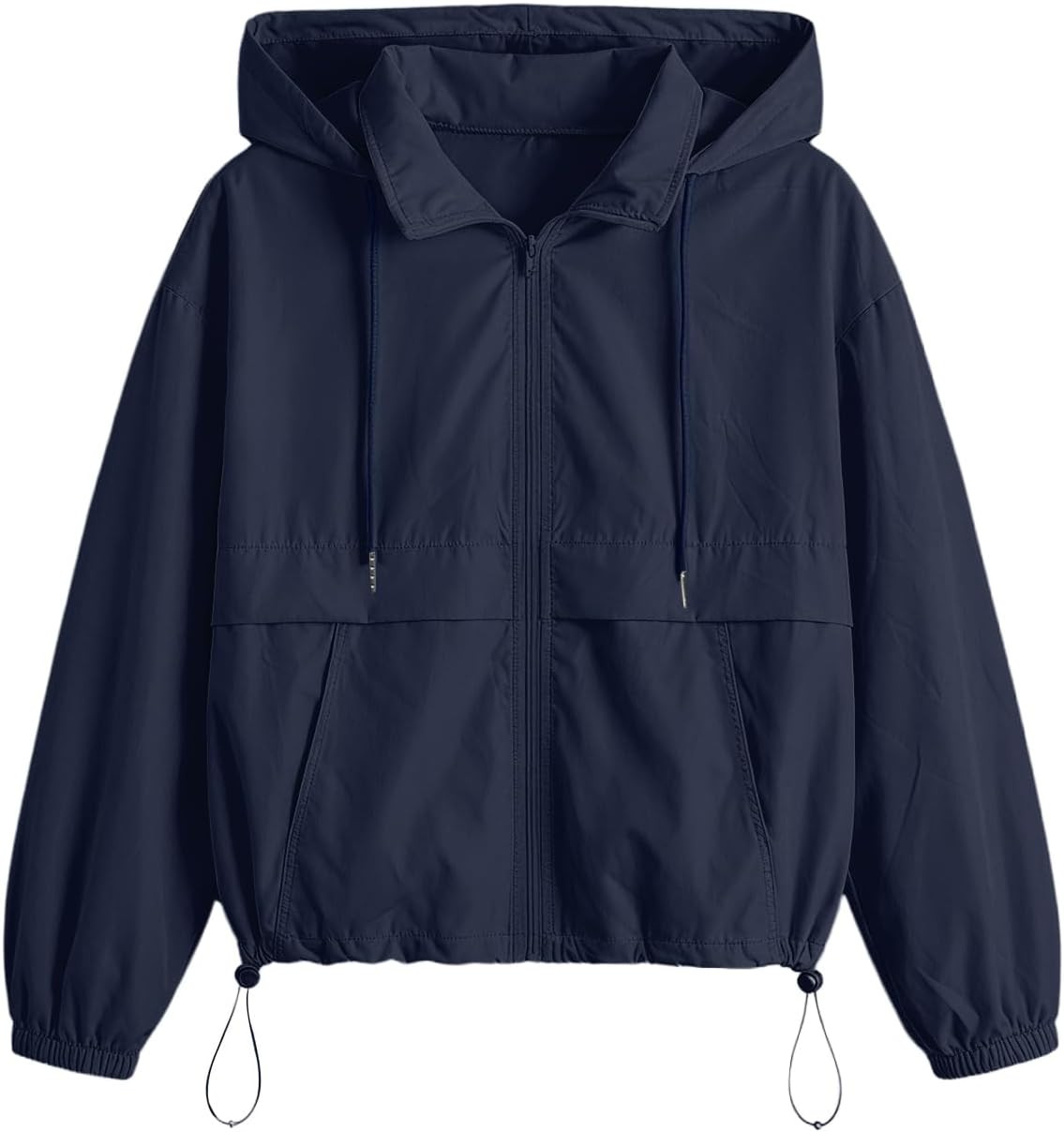 Verdusa Women's Windbreaker Jacket Workout Zip Up Hoodie with Pockets | Amazon (US)