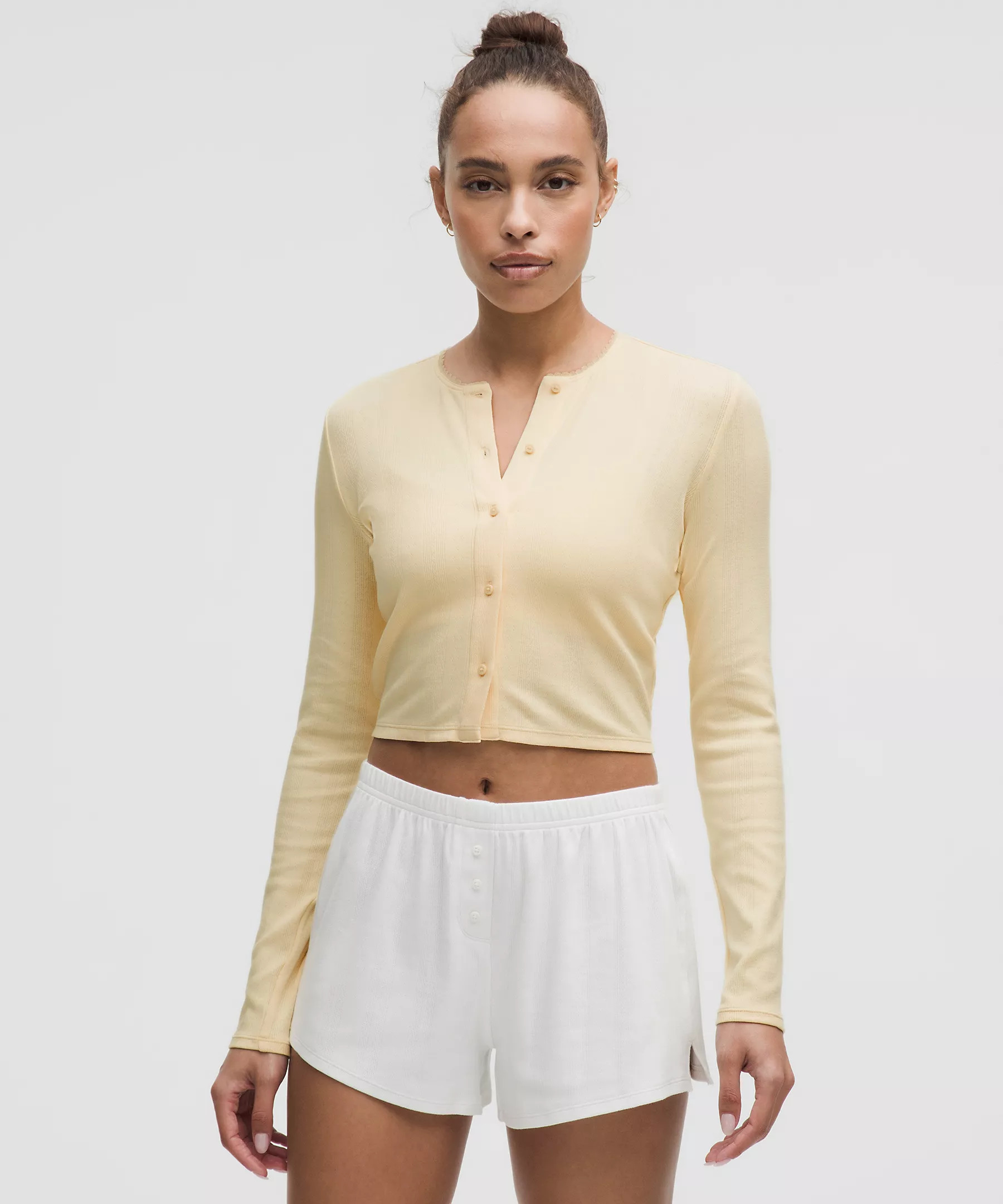 Cotton Pointelle Cropped Button Shirt | Lululemon (US)