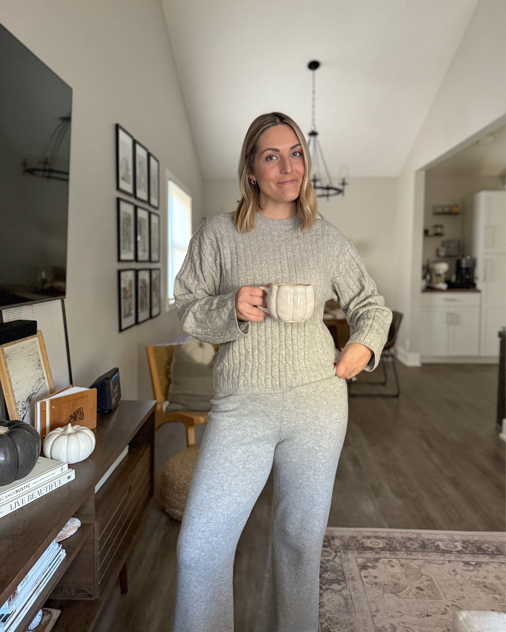 #GapPartner the coziest most chic matching set from Gap!  Catch me wearing for those WFH days, lounging and running errands!  Perfect for the holidays coming up too 😍 I saw it's 20% off right now too! 

Sweater set, neutral loungewear, cable knit sweater, matching sweater set, chic loungewear 

#LTKFindsUnder100 #LTKSaleAlert #LTKStyleTip