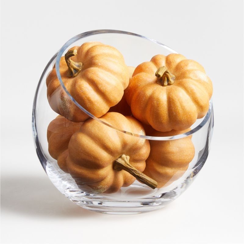 Faux Orange Pumpkin Decorative Bowl Filler | Crate & Barrel | Crate & Barrel