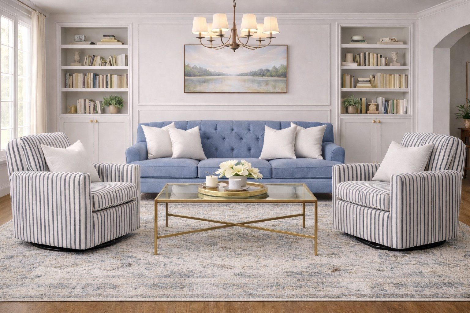 Soft blues and neutral living room 

#LTKHome