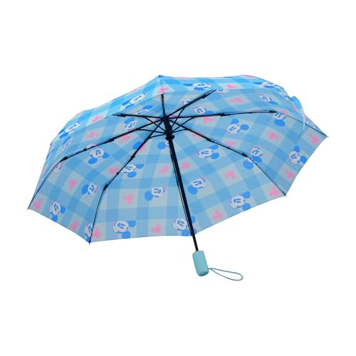 Disney Mickey Mouse Adult Rain Umbrella, Automatic Folding, Compact, Lightweight, Packable for Travel, 39 Inch Arc, Blue | Amazon (US)