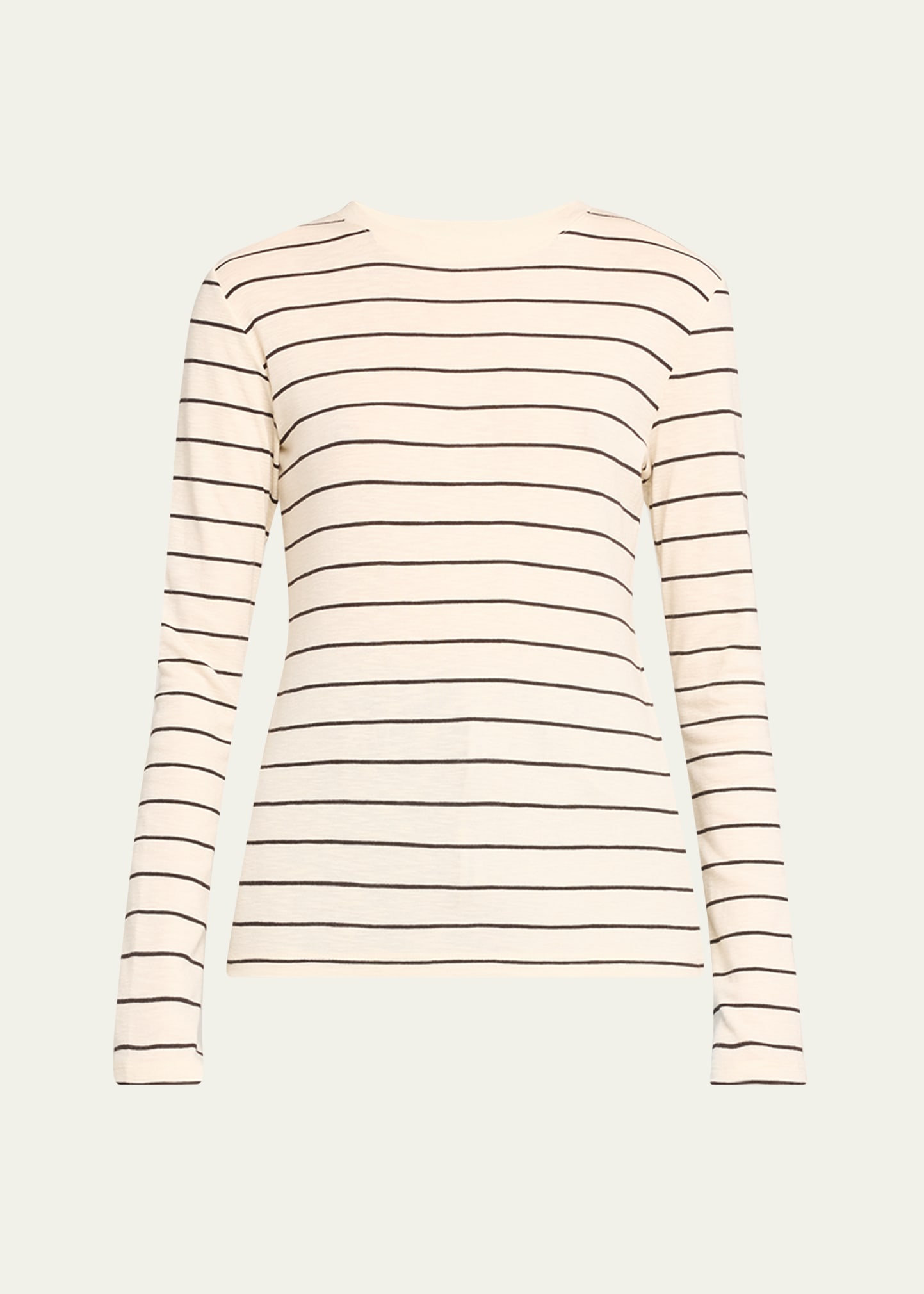 Vince Striped Long-Sleeve Crewneck T-Shirt | Bergdorf Goodman