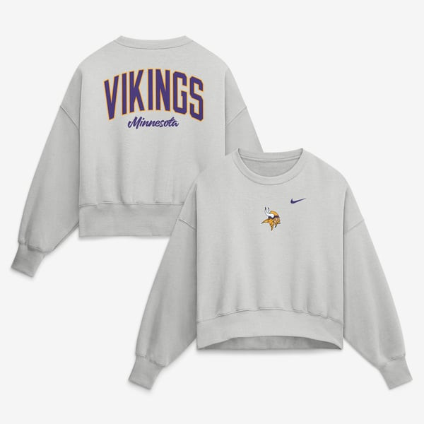 Minnesota Vikings Nike Women's Oversized Primetime Phoenix Fleece Sweatshirt - Gray | Fanatics