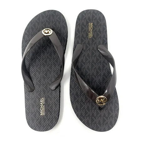 Michael Kors MK Logo PVC Mini Jet Set Print Women s Flip Flop Brown 10M | Walmart (US)
