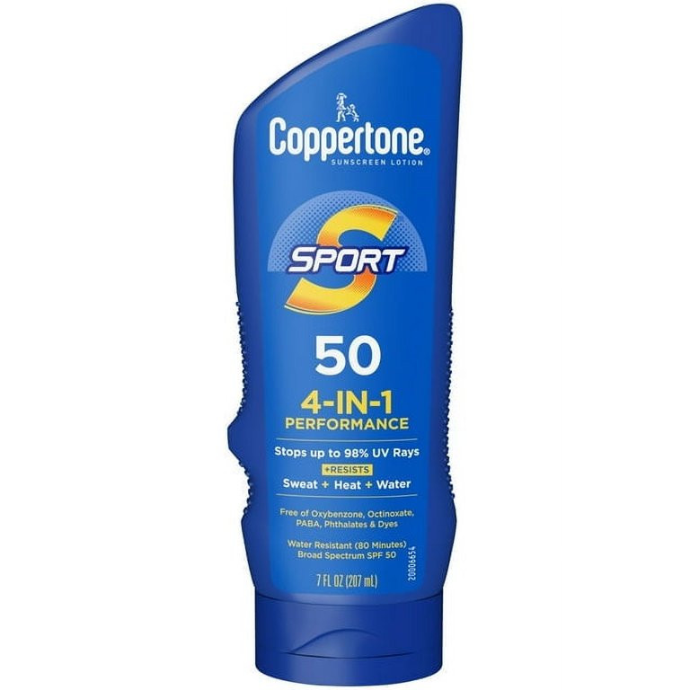 Coppertone Sport 4-IN-1 Performance Sunscreen Lotion, Adult, SPF 50, 7 fl oz | Walmart (US)