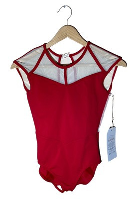 TIGER FRIDAY Leotard Royalty Sleeveless Cutout Mesh Red Cherry Adult Medium NWT | eBay US