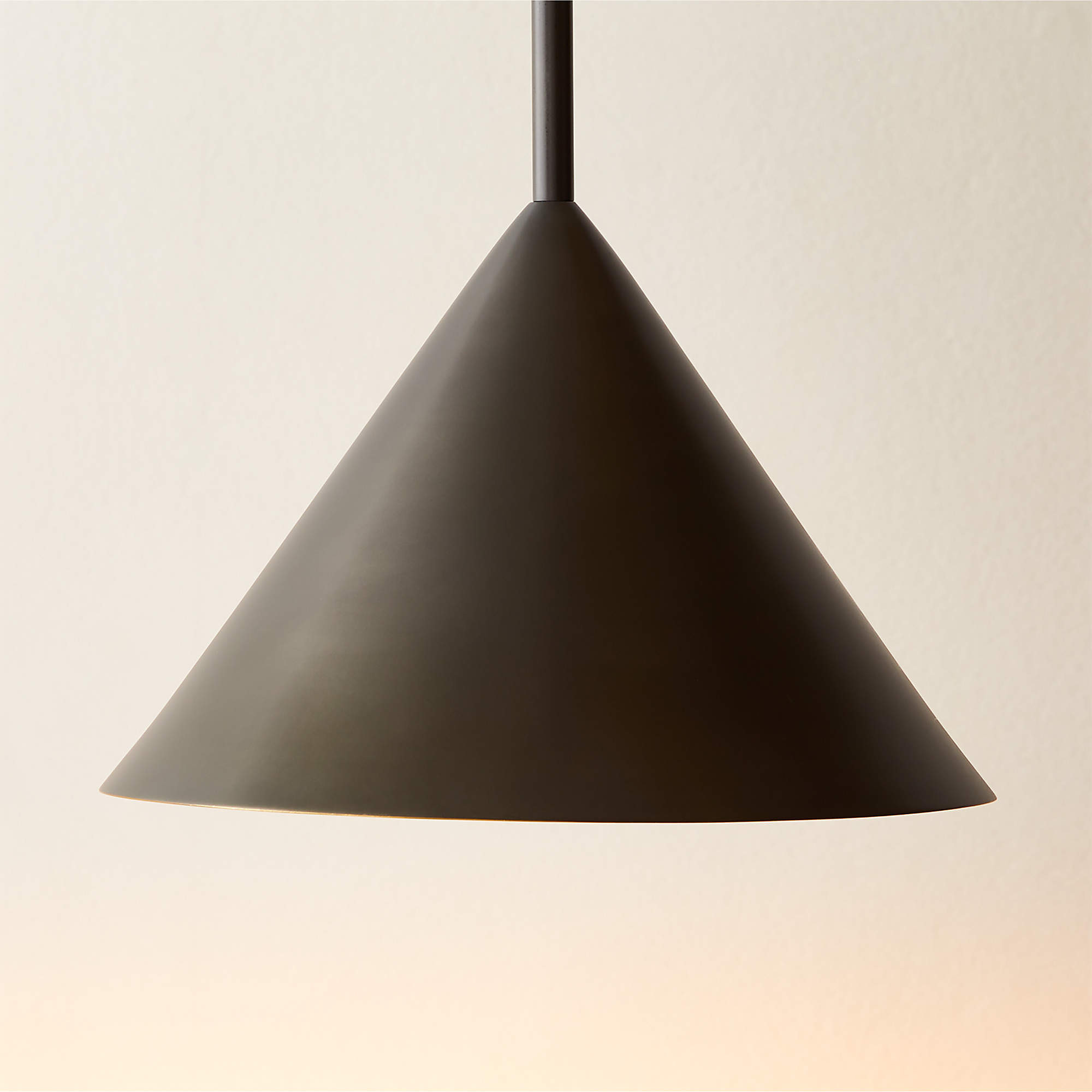Tolio Blackened Brass Conical Pendant Light + Reviews | CB2 | CB2