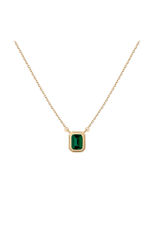 Aurate New York Lab Grown Emerald Heirloom Necklace in 14K /Yellow Gold at Nordstrom | Nordstrom