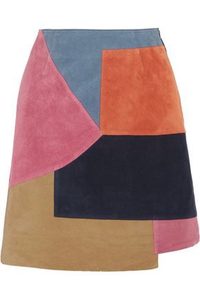 Kalle patchwork suede mini skirt | The Outnet Global