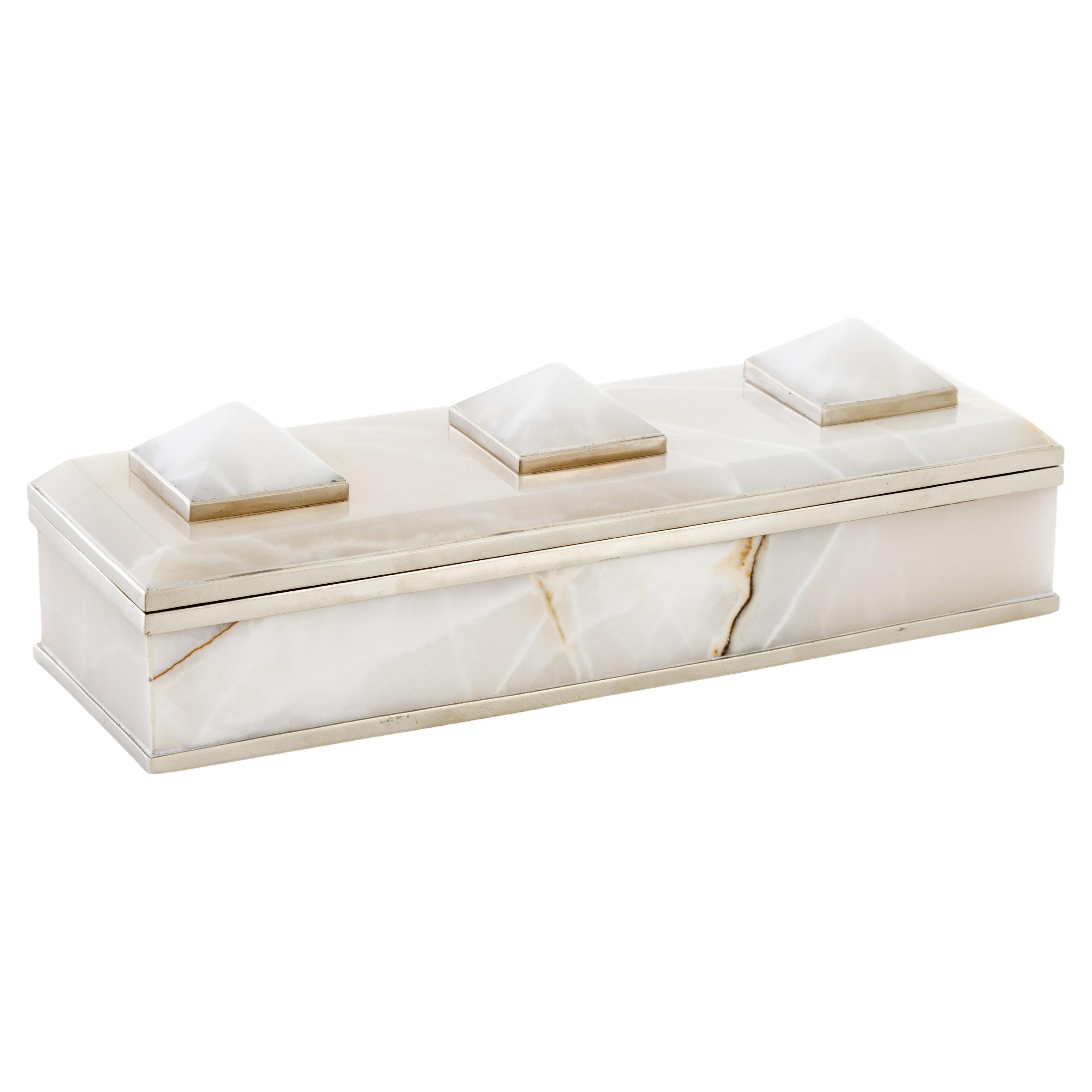 Tronador Rectangular Cream Onyx Stone Box | 1stDibs