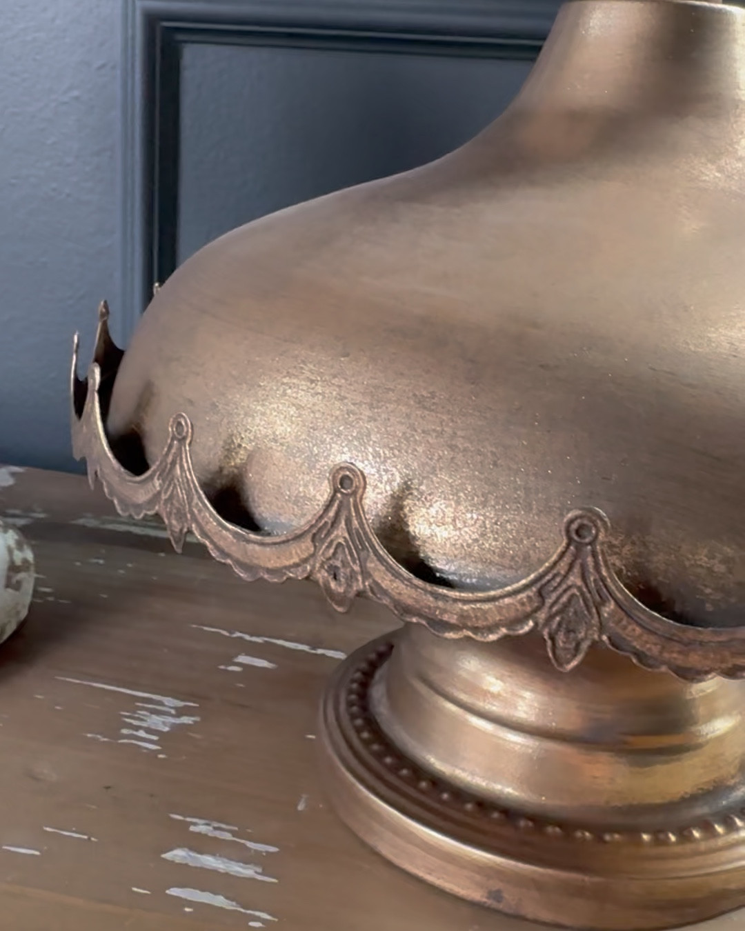 Distressed gold European wedding tray with lid
ON SALE!
I have had my eye on this for months and then the priced dropped and I had to snag it! It’s light weight but sturdy and it’s such a statement piece! I love it! 😱
I would say to only pay the sale price… 

When it arrives- you need to screw on the top handle piece. 

11"L x 11"W x 10.24"H