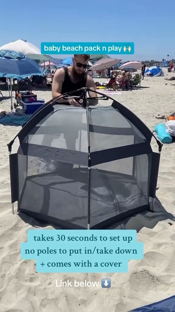 I am missing the sounds of the beach right now ☀️

This is the best travel pack n play for the beach and there are ZERO poles to take in or out of it for set up. It truly took him 30 seconds and it folds back up just as easy! 

We’ve used this several times over the last few years with little babies and still use with our toddlers!

Zips up and is perfect for shade and a nap 😴 

#momsofinstagram #travel #beach #toddler #babymusthaves
