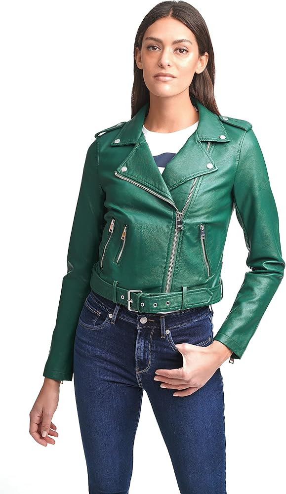 Levi's womens The Belted Faux Leather Moto Jacket (Regular & Plus Size) | Amazon (US)