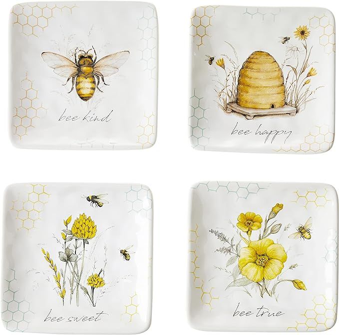 Certified International Bee Sweet 6" Canape/Luncheon Plates, Assorted Designs, Large, Multi Color... | Amazon (US)