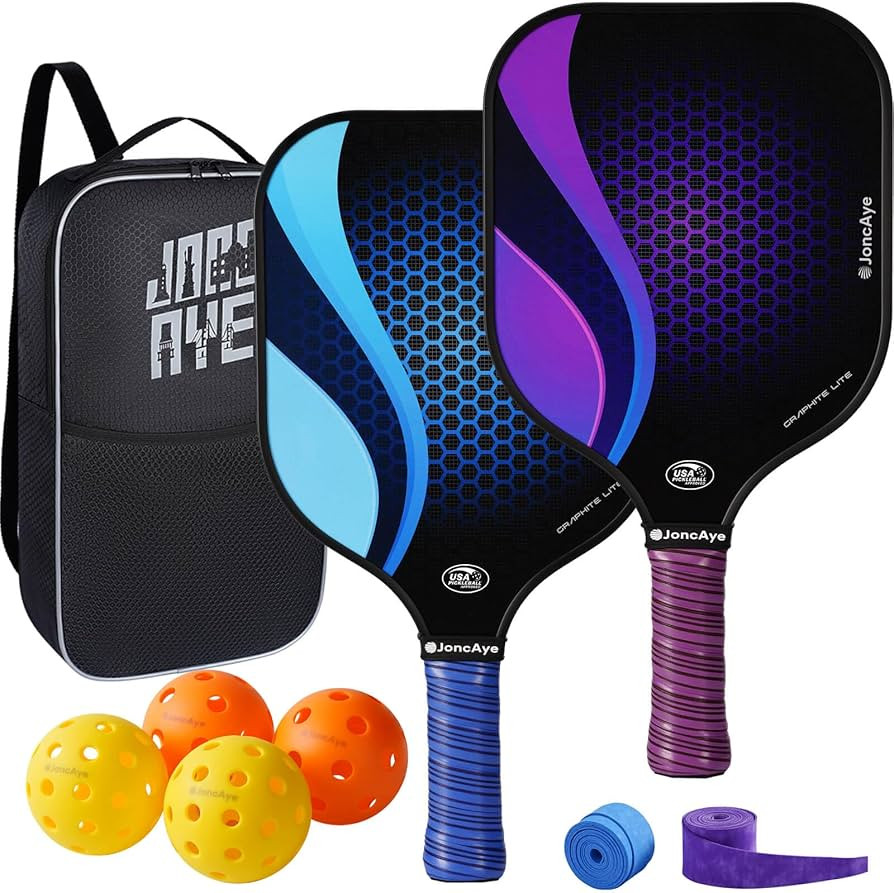 JoncAye Pickleball-Paddles-Set of 4 or 2 Rackets with Balls and Bag | USAPA Approved Pickle-Ball ... | Amazon (US)