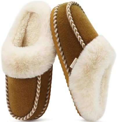 KuaiLu Womens Memory Foam House Slippers Cozy Fluff Plush Moccasin Bedroom Ladies Slippers Comfy ... | Amazon (US)