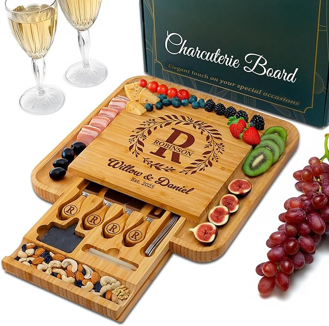 Personalized Charcuterie Board, Wedding Gifts for Couples 2025, Custom Cheese Boards Bridal Showe... | Amazon (US)