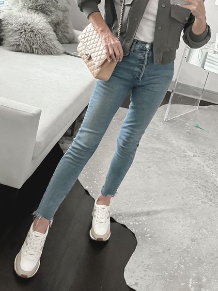 If you’re looking for the best jeans to wear with sneakers, look no further! This slimming pair of denim completes a stylish spring outfit sure to have you feeling like your best self- I’m wearing a size 24.

#LTKover40 #LTKshoecrush #LTKSeasonal