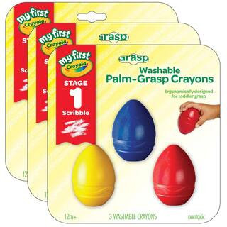 3 Packs: 3 ct. (9) My First Crayola® Washable Palm-Grasp Crayons | Michaels® | Michaels Stores