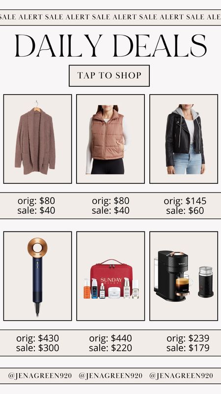 Daily Deals | Deals of the Day | Holiday Deals | Gift Guide | Gift Ideas | Leather Jacket | Puffer Vest 

#LTKHoliday #LTKSeasonal #LTKsalealert