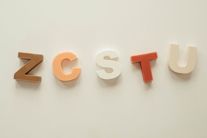 Sunset Tone Alphabet Fridge Magnets With Extra Letters, Montessori, Functional Toys, Learning Toy... | Etsy (US)
