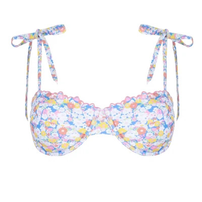 women's jasmine blossom cup bikini top with tie straps | Minnow