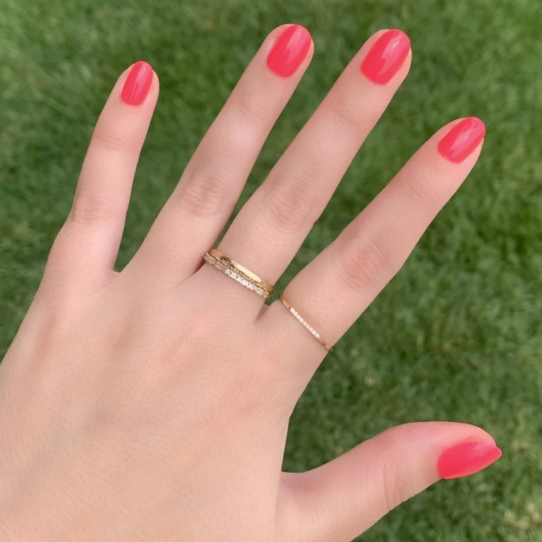 Olive & June Instant Mani Squoval Short Press-On Nails, Pink, Hot Strawberry, 42 Pieces - Walmart... | Walmart (US)